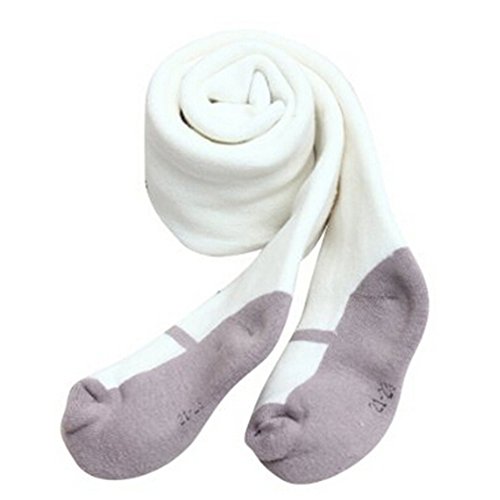 BB Smile Autumn&Winter Children Thick Pantyhose Candy Color Dancing Stockings Baby Girl Leggings Knitted Cotton Tights - Cream White (for 12-24 Months Toddler wear)