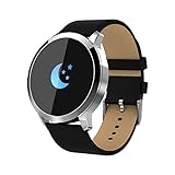 Smart watch Lederband Touch, Lange Standby-Herzfrequenz Blutdruck Blutsauerstoffkalorien-Anti-Lost-Armband, Gold, Schwarz, Silber