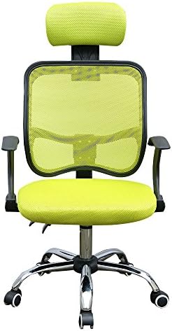 Office Essentials 1x Mesh Back Swivel Office Desk Chair with Adjustable Seat Height (Green)