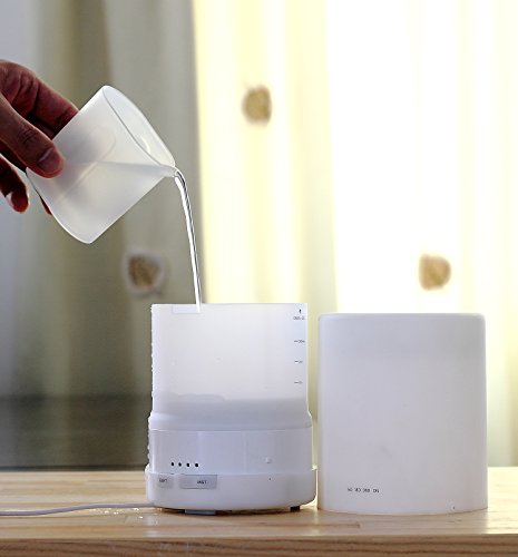 Oulaya 300ml Aroma Diffuser Duftzerstäuber ätherisches Öl Diffusor Luftbefeuchter für Aromatherapie, einstellbarer Nebelausstoß, 7 Farbstufen, Niedrigwasserschutz - 3