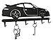Produktbild Schlüsselbrett / Hakenleiste * Porsche 911 * - Schlüsselboard Auto, Schlüsselleiste Sportwagen, Metall - 6 Haken schwarz