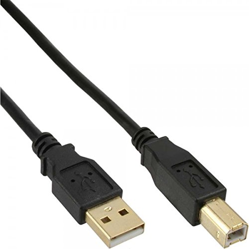 USB 2.0 Kabel - A an B - schwarz - Kontakte gold - 0,3m