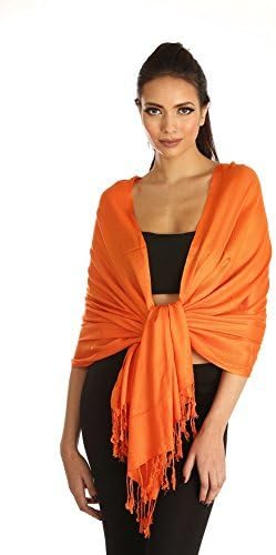 Rubina KapoorRK Essentials| Plain Pashmina’s Featuring Tassel Edging | Orange