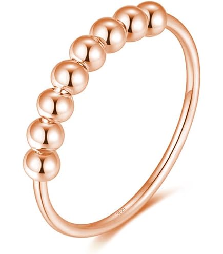 ANATTASOUL Anti-Stress Fidget Ringe Aus Messing Mit Strass – Verstellbare Fingerdrehringe Für Damen Gegen Angst & Unruhe (6-teilig, Blumen-Design)