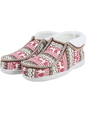 DAMEN HAUSSCHUHE PANTOFFEL SLIPPER GESCHLOSSEN FESTE SOHLE GR. 36 - 41