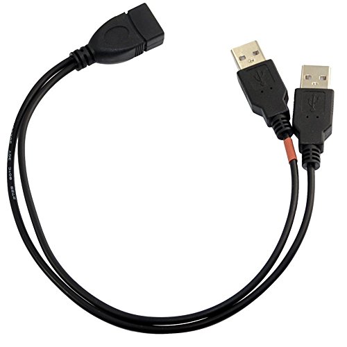 Handsome 30 cm USB 2.0 A Power Enhancer Y Splitter Hub Adapter Kabel, 1 Buchse auf 2 Stecker Daten laden Kabel Verlängerungskabel (USB f-2 m)