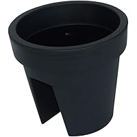 ARTECSIS 1x Balkon-Blumenkasten rund 24,5 cm, Geländertopf, Balkonkasten, Anthrazit