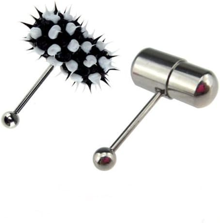 Yingyu Vibrating Tongue Bar Stud Ring Koosh Ball Body Piercing Jewellery 2 Style Set