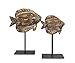 Produktbild Figur Set zwei Fische Tischleuchte aus Holz Stil SCANDINAV H26 x 25 cm