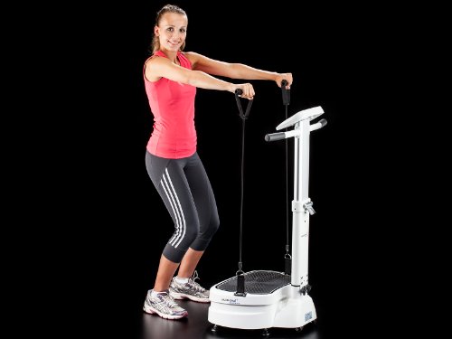 skandika Vibration Plate 1400 klappbar inklusive Trainingsbänder mit großer rutschsicheren Trainingsfläche, kraftvoller 3D-Vibration, kompakte Abmessungen, weiß - 4