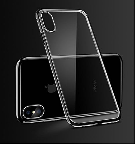 Soft TPU iPhone X Case, Thin Fit Transparent Crystal Clear Flexible Premium TPU Cover [Support Wireless Charging] for Apple 5.8" iPhone X (Black)
