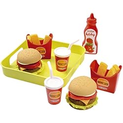 Jouets Ecoiffier - 957 - Plateau Hamburger 100 % Chef - Imitations d'aliments pour enfants - Dès 18 mois - Fabriqué en France