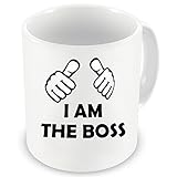 Factorywala I am The Boss Text Printed Ceramic Coffee Mug, 330 ml