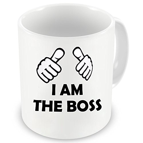 Factorywala I am The Boss Text Printed Ceramic Coffee Mug, 330 ml