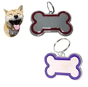 RvPaws Bone Shape Collar Tag for Puppies, Kittens & Dogs (Pack of 2) - Color May Vary