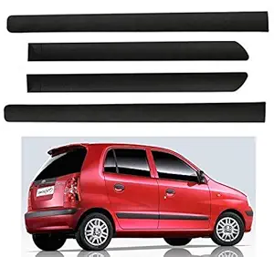 WHEELO Black Car Side Beading/Car Side Garnish/Car Door Garnish/Door Lining for Hyundai Santro XING 2003-2017 (Set of 4 Pieces)
