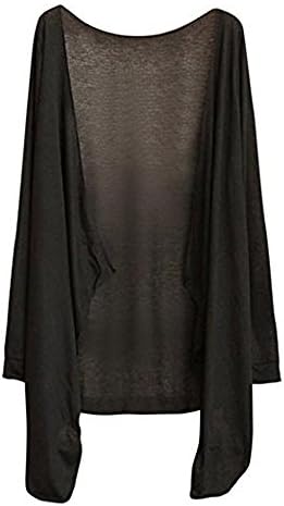 LuShmily Women Solid Color Cover Up Asymetric Modal Open Front Waterfall Cardigan