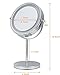 Jeking 7 Inch LED Table Mirror Silver/Chrome UV Finish 10X Magnification D710 Makeup Mirrors Cosmetic Beauty With CE Approved