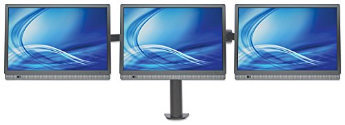 Manhattan Tischhalterung mit Monitorarm für 3x Displays bis 30 Zoll zweifach schwenkbar 461115 schwarz - 4