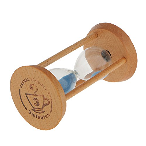 Holz Sandglass Sand Timer Sanduhr Küche Timer 3 Minuten Tisch Dekor - Blau