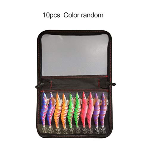 Tellaboull 10pcs 3.5# Lumineux Calmars Jigs Simulation Pêche Bionic Leurre S'attaquer Crochets De Poisson en Plastique Appâts Artificiels Leurre De Pêche Fournir