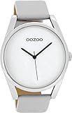 Oozoo Damenuhr mit Lederband 42 MM Perlmutt/Grau C8395