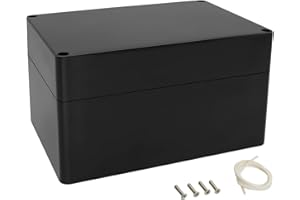 LeMotech Scatola di distribuzione in plastica ABS, IP65, impermeabile, scatola elettrica, universale, colore nero, dimensioni esterne 160 x 110 x 90 mm (1 pezzo)