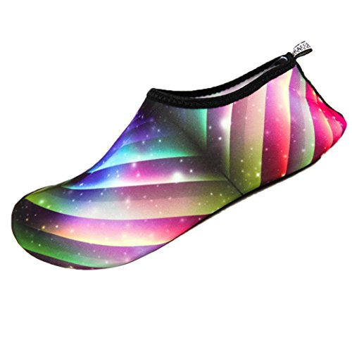 Preisvergleich Produktbild Badeschuhe Damen Herren, Strandschuhe Unisex Aquaschuhe Männer Frauen Wasser Aqua Socken Yoga Strand Tanz Schwimmen Beleg auf Brandungs Tauchens Schuhen (Mehrfarbig, EU 37-38)