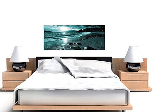 Modernes Design, Bilder von einem Strand bei Sonnenuntergang, Meer WANDBILD-türkis – 1079 Wallfillers ® - 4