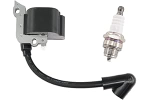 MCHNIC Bobine d'allumage avec bougie d'allumage pour Stihl FS38 FS46 FS45 FS55 FC55 HS45 HS45 KM55 Tronçonneuse de rechange 4140 400 1308