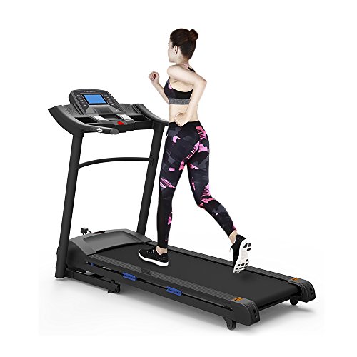 Pfingstangebot bis 05.06.2017! Fitifito 660B Profi Laufband 6PS 16km/h mit LED Bildschirm, Dämpfungssystem, 15 Trainingsmodulen inkl. HRC - Klappbar, Schwarz