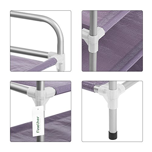 Finether Schuhregal Schuhständer Schuhablage mit Griffen Schuhschrank Regal 5 Ebenen für 15 Paar Schuhe aus Metall 89 x 68 x 30 cm - 5