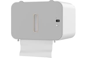 KMDZDZGS Electric Towel Dispenser, Non-Contact Paper Towel Dispenser with Sensor, Wall Mounted Automatic Tissue Box, Touchless Paper Hand Towel Dispenser for Toilet (Grey)