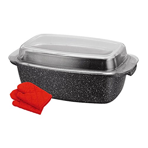 Preisvergleich Produktbild Medical Antihaft-Bräter mit Glas Deckel, schwarz