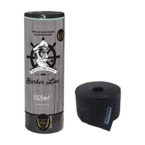 Papel de Cuello para Barbería y Peluquería en Color Negro Barber Line Premium