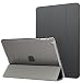 Produktbild MoKo Hülle für iPad Air - PU Leder Tasche Schale Smart Case mit Translucent Rücken Deckel, mit Auto Schlaf/Wach Funktion und Standfunktion für Apple iPad Air 9.7" Tablet, Dunkel Grau