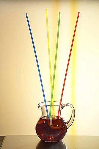 100 Trinkhalme Ø 3 mm 21 cm farbig sortiert - 2
