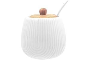 LA PORCELLANA BIANCA - Intavola Lignes Sucrier avec cuillère à café 250 ml, porcelaine et bois