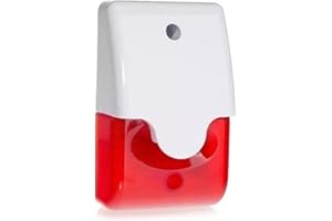 TECHZOCO Alarma de Sonido y luz Estroboscópica Intermitente con Cable, Alarma de luz, Alarma estroboscópica, 110dB, Medidas 122 x 73 x 46mm, Cable de 1 Metro, IP65, Emite Luz y Sonido, 220V