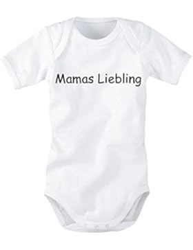 wellyou, Kinder Baby-Body Kurzarm-Body, bedruckt, Mamas Liebling, weiss, für Jungen und Mädchen, Feinripp 100%...