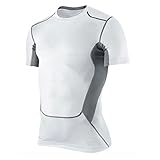 ROPALIA Men Athletic Short Sleeve Tops Compression Crewneck Base Layer T Shirts