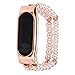 Produktbild Javpoo Perlen Charm Armband Uhrenarmband für Xiaomi Mi Band 2 Frauen, handgemachte natürliche Achat Perlen Schmuck Armband elastisch Ersatz Riemen für Xiaomi Mi Band 2