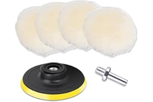 TWSHINY Polishing Buffer Pads,6Inch Car Polishing Bonnets Lambs wool & Terry Valeting Buffer Pads Kits (6Pcs)
