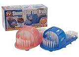 1x Shower Feet Foot Cleaner Scrubber Washer Bath Brush with Built-In Pumice- Blue or Pink- Colour At Random