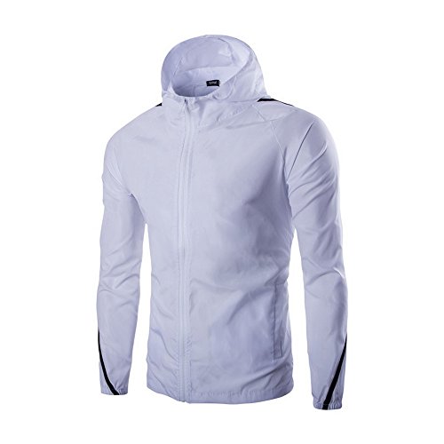 Dihope Mens Waterproof Hooded Sunblock Sport Running Jacket
