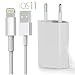 Produktbild OKCS Originals iPhone Ladeset [USB Ladekabel mit Netzteil] 1 Meter für iPhone X, 8, 8 Plus, 7, 7 Plus, 6, 6s 6 Plus, 5, 5s, iPad 4, Pro,Mini, 2- Weiß
