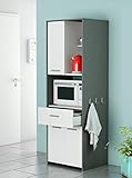 Buffe de cocina en color blanco y gris grafito. Fabricado en melamina de alta calidad que resiste la humedad y las altas temperaturas.