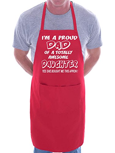 Proud Dad Of Awesome Daughter BBQ Cooking Funny Novelty Apron