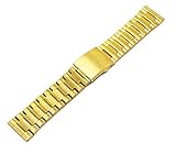 Uhrenband Uhrenarmband Rostfreier Stahl Wickeln Sie Stahlband Armband Unisex Flacher Riemen mit flachem Mund Schöne Farbe 190 * 24 mm (Gold)