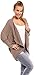 CAPRI MODA - Women's Waffle Knit Cardigan Pockets Batwing Sleeves - CHARLIZE (Cappuccino, ONE SIZE UK 10/12/14)